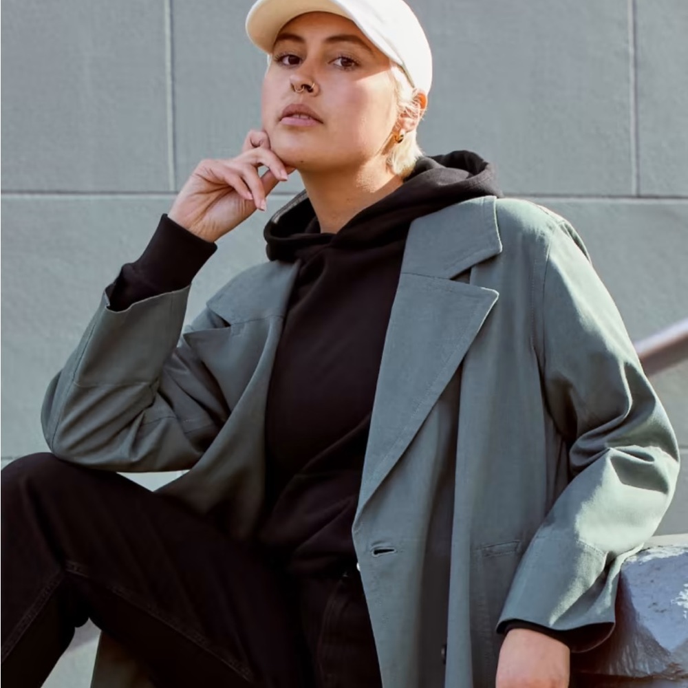 NWT Everlane Oversized Trench Coat Dark Green